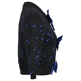 Marc by Marc Jacobs-Marc by Marc Jacobs Knitted Bow-Detail Cropped Cardigan in Navy Blue Wool-Blue,Navy blue
