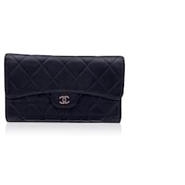 Chanel-Black Quilted Leather Classic Continental Flap Wallet-Black