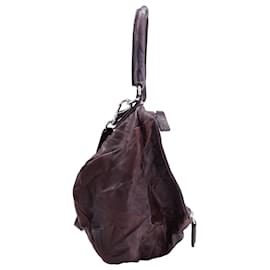 Givenchy-Givenchy Small Pandora Bag in Burgundy Crinkled Leather-Dark red
