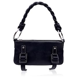 Givenchy-Black Leather Shoulder Bag Braided Strap-Black