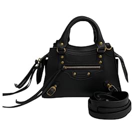 Balenciaga-Balenciaga Motocross Classic Neo Mini City Bag Leather Handbag 628524-Other