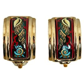 Hermès-Hermes Enamel Clip On Earrings Metal Earrings in Excellent condition-Other