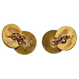 Hermès-Boutons de manchette Sellier plaqués or Hermes-Doré