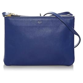 Céline-Sac bandoulière Celine Trio Sac bandoulière en cuir en bon état-Autre