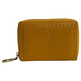 Yves Saint Laurent-Yves Saint Laurent Leather Zip Wallet Leather Coin Case in Good condition-Other