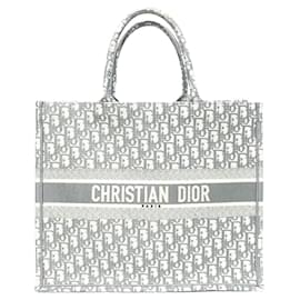 Dior-Dior Medium Oblique Canvas Book Tote Canvas Tote Bag in Good condition-Other