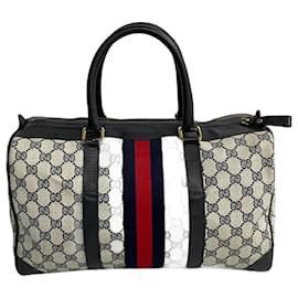 Gucci-Gucci GG Supreme Boston Bag Canvas Handbag in Very Good Condition-Other