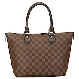 Louis Vuitton-Sac à main Louis Vuitton Damier Saleya PM N51183 en cuir PVC marron en excellent état-Marron