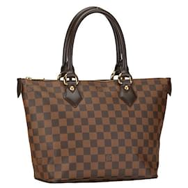 Louis Vuitton-Sac à main Louis Vuitton Damier Saleya PM N51183 en cuir PVC marron en excellent état-Marron