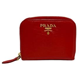 Prada-Prada Leather Zip Coin Purse Leather Coin Case in Very Good Condition-Other