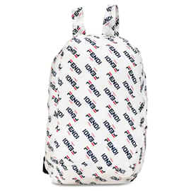 Fendi-Fendi White x Fila Mania Packable Backpack-White