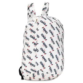 Fendi-Fendi White x Fila Mania Packable Backpack-White