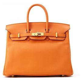 Hermès-Hermès Orange Swift Birkin Retourne 25-Orange
