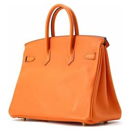 Hermès-Hermès Orange Swift Birkin Retourne 25-Orange