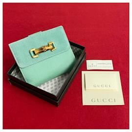 Gucci-Gucci Suede Bamboo Bifold Wallet  Suede Short Wallet in Excellent condition-Other