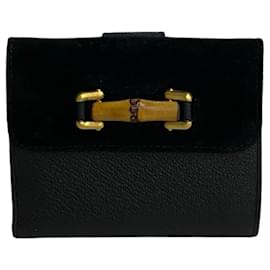 Gucci-Carteira bifold de camurça Gucci Bamboo
Carteira curta de camurça em ótimo estado-Outro