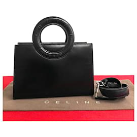Céline-Celine Leather Round Handle Bag Leather Handbag in Good condition-Other