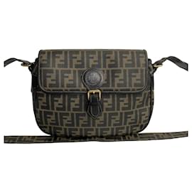 Fendi-Fendi Zucca Canvas Crossbody Bag  Canvas Crossbody Bag in Good condition-Other