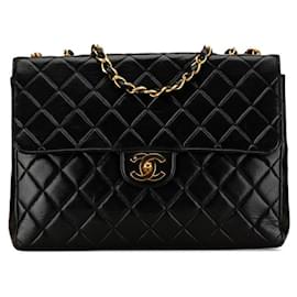 Chanel-Chanel Matelasse 30 Coco Mark Chain Shoulder Bag Black Lambskin in Very Good Condition-Black