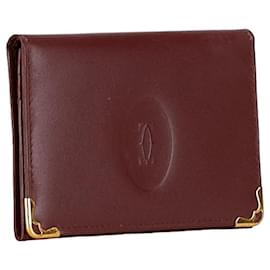 Cartier-Cartier Must De Cartier Leather Card Case Leather Card Case in Good condition-Other