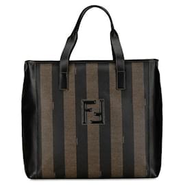 Fendi-Fendi Pequin Canvas Tote Bag Canvas Tote Bag in Good condition-Other