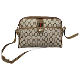 Gucci-Gucci GG Plus Web Crossbody Bag  Canvas Crossbody Bag in Good condition-Other