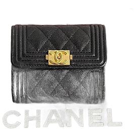 Cartera corta de cuero Chanel Caviar Le Boy Trifold Otro