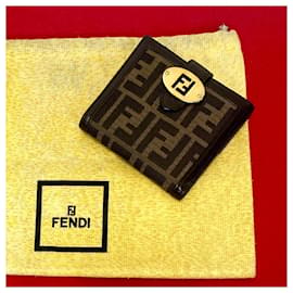 Fendi-Carteira bifold de lona Fendi Zucca. Carteira curta de lona em ótimo estado.-Outro