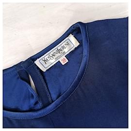 Yves Saint Laurent-Minimal dress blue YSL Variation-Blue