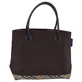 Autre Marque-Burberrys Nova Check Blue Label Tote Bag Nylon Beige Brown Auth yk12782-Brown,Beige