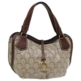 Céline-CELINE Paris Sac à main en toile Macadam Marron Auth 77387-Marron