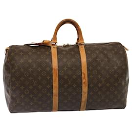 Louis Vuitton-Louis Vuitton Monogram Keepall 55 Boston Bag M41424 LV Auth 75300-Monogram