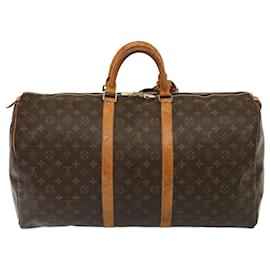 Louis Vuitton-Louis Vuitton Monogram Keepall 55 Boston Bag M41424 LV Auth 75300-Monogram