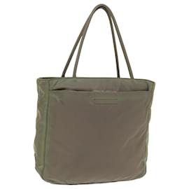 Prada-PRADA Hand Bag Nylon Khaki Auth 77350-Khaki