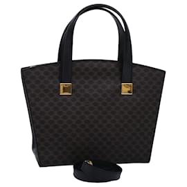 Céline-Sac à main CELINE Macadam en toile PVC 2façon Black Auth 77386-Noir