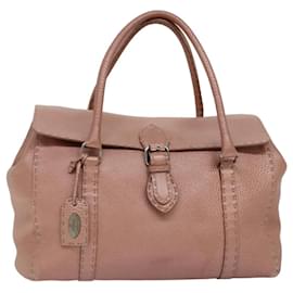 Fendi-FENDI Shoulder Bag Leather Pink Auth ep4380-Pink