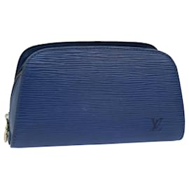 Louis Vuitton-LOUIS VUITTON Epi Dauphine PM Pouch Blue M48445 LV Auth 77112-Blue