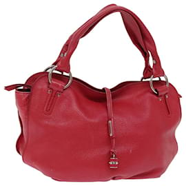 Céline-CELINE Hand Bag Leather Red Auth 77381-Red