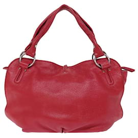 Céline-CELINE Hand Bag Leather Red Auth 77381-Red