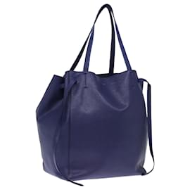 Céline-CELINE Tote Bag Leather Blue Auth ep4279-Blue