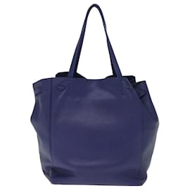 Céline-CELINE Tote Bag Leather Blue Auth ep4279-Blue