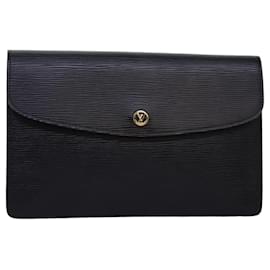 Louis Vuitton-LOUIS VUITTON Epi Montaigne 27 Pochette Noir M52652 LV Auth yk12841-Noir