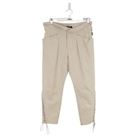 Isabel Marant-Cotton Slim Pants-Beige