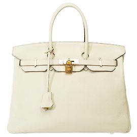 Hermès HERMES BIRKIN BAG 35 in Beige Leather - 101994 Beige
