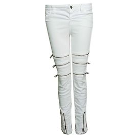 Closed cerrado, jeans biker blancos con cremalleras Blanco