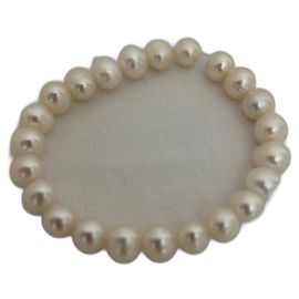 Autre Marque Pulseira de Pérolas de Água Doce Branco