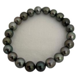 Autre Marque Pulseira de pérolas de Tahiti Cinza