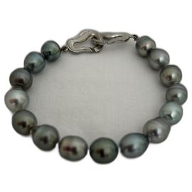 Autre Marque Tahitiperlenarmband Anthrazitgrau