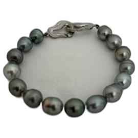 Autre Marque-Tahitian Pearl Bracelet-Dark grey