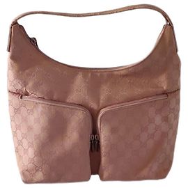 Borsa tote Gucci monogramma rosa in tela Rosa